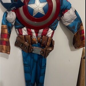 Marvel Red, Blue, and White Superhero Costume with Shield